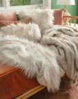 Angora Ivory Faux Fur throw