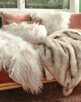Angora Ivory Faux Fur throw